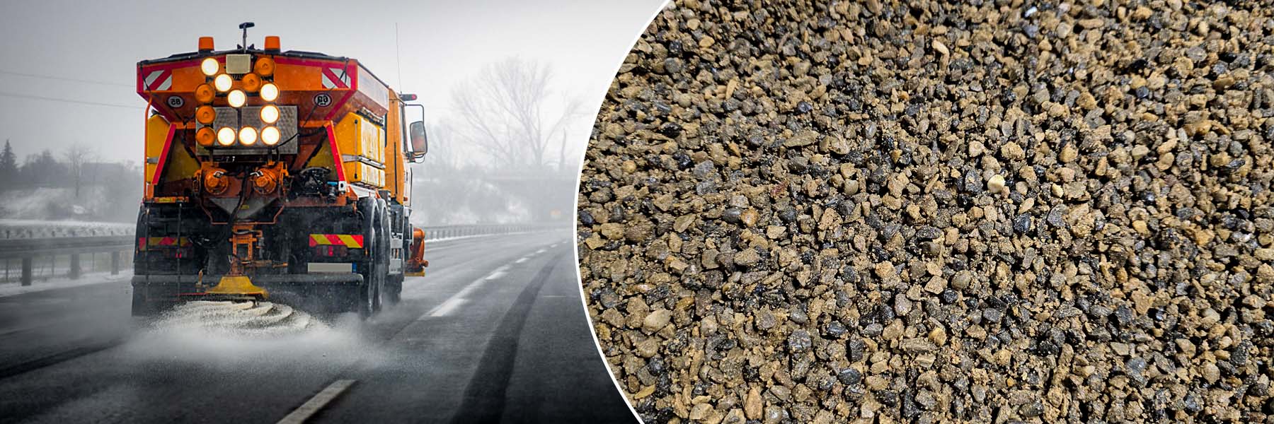 7mm Pickle Mix traction material available in bulk, bulk bags, and small bags for winter safety in Calgary.