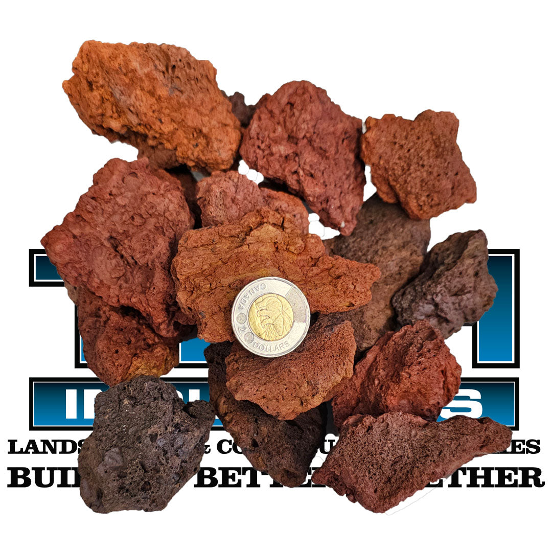 Rich Burgundy Lava Rock Bulk Bag Convenient Landscaping TMH Industries