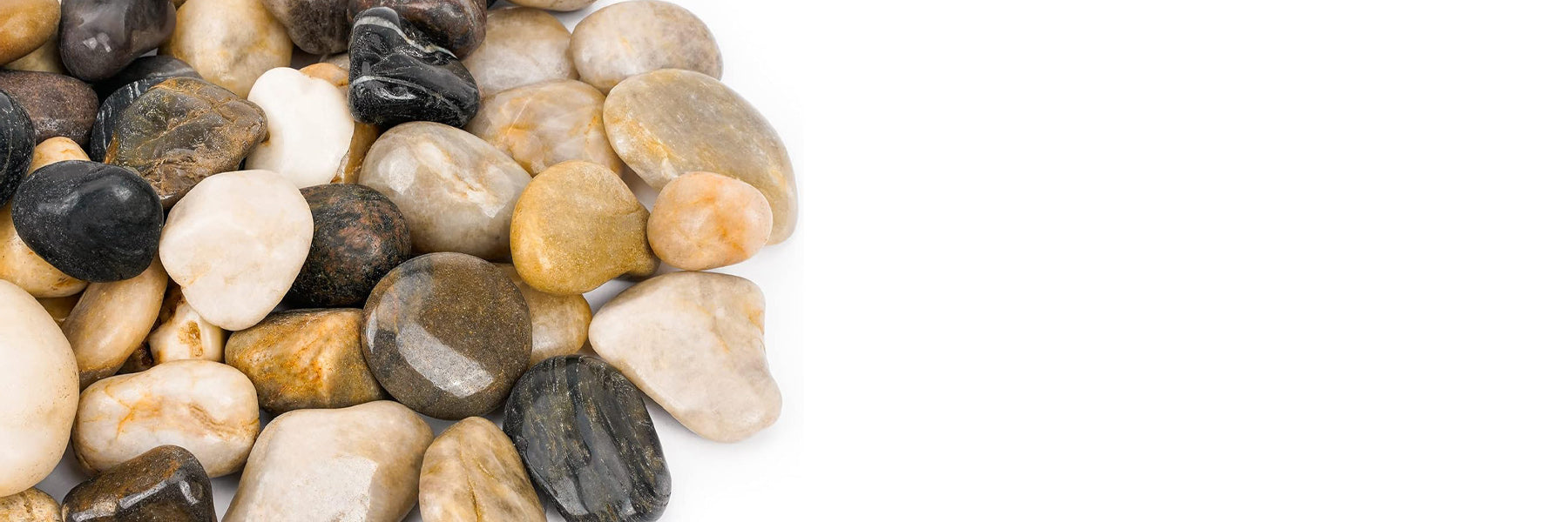 TMH Industries polished pebbles in Calgary, premium decorative rocks for garden beds, pathways, and water features, Landscaping Supply Calgary with fast delivery