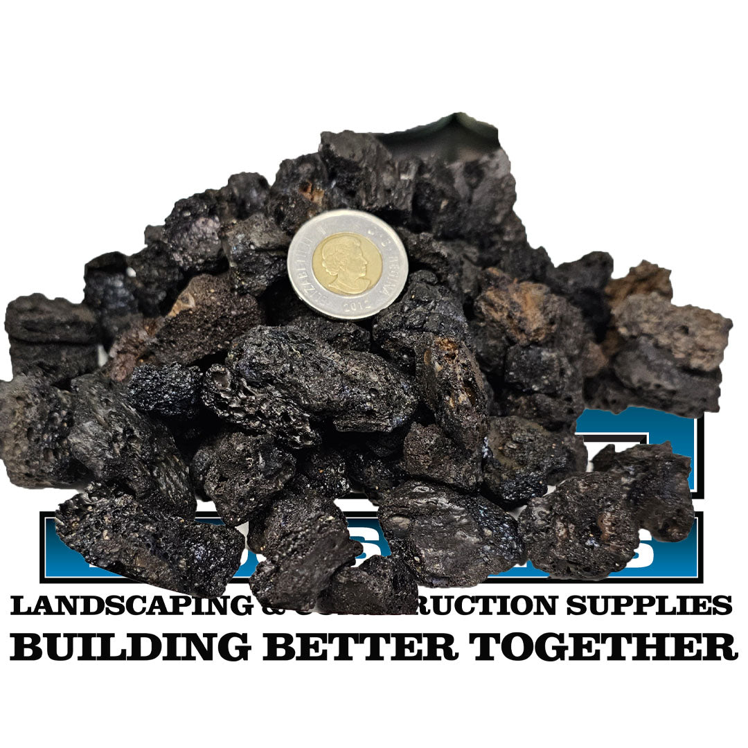 Bold Black Lava Rock Bulk Bag Easy Landscaping Solution TMH Industries