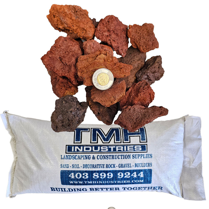 Burgundy Lava Rock in 20lb Bag TMH Industries
