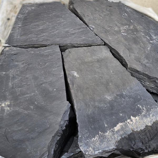 Black and brown Rundle Flagstone walkway stones
