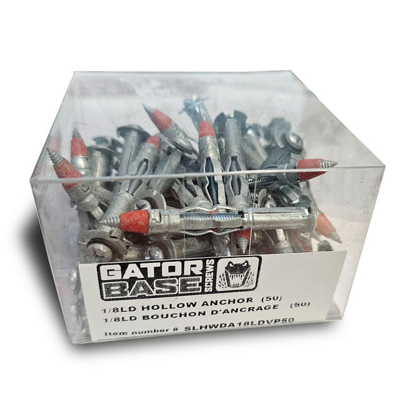 Screws securing Gator Edge to base panels