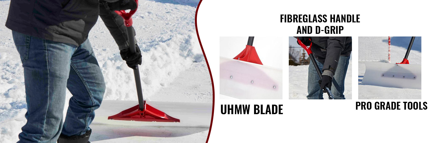 Heavy duty snow shovel for residential and commercial snow removal in winter